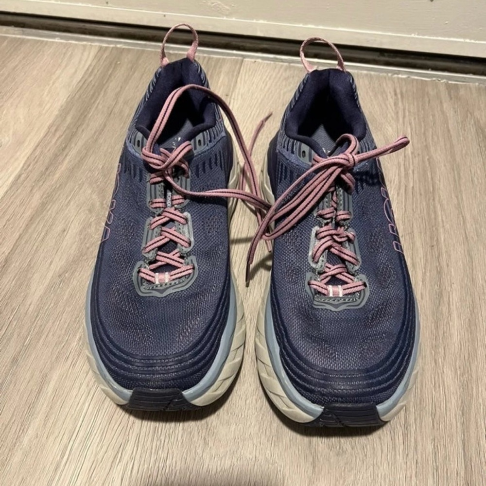 Hoka One One Bondi 6 Womens Size 8.5 Purple Blue Running Shoes